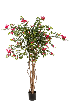 Künstlicher Drillingsblumenbaum - Rachel, 150 cm, Kunstbaum von aplanta, in Rot, für drinnen