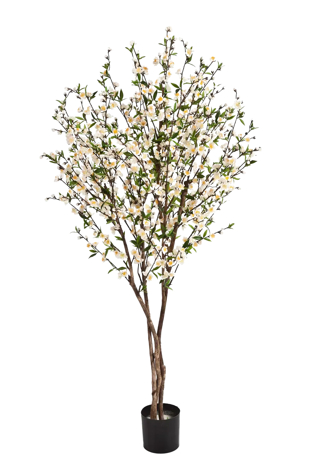 Künstlicher Kirschbaum - Willi, 170 cm, Kunstbaum von aplanta, mit Echtholzstamm, in Creme, für drinnen
