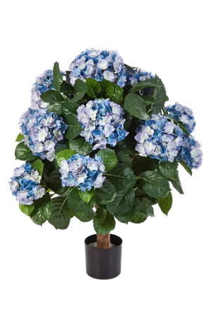 Künstliche Hortensie - Naomi, 62 cm, Kunstpflanze von aplanta, in Blau, für drinnen
