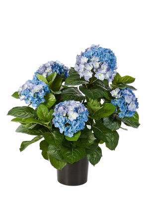 Künstliche Hortensie - Naomi, 53 cm, Kunstpflanze von aplanta, in Blau, für drinnen