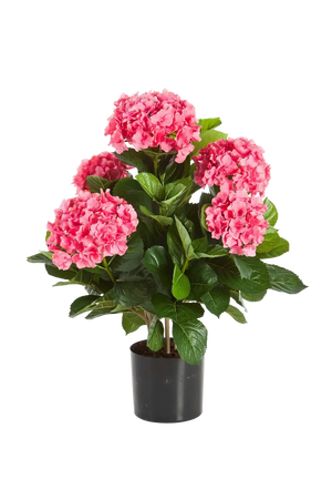 Künstliche Hortensie - Nils, 53 cm, Kunstpflanze von aplanta, in Pink, für drinnen