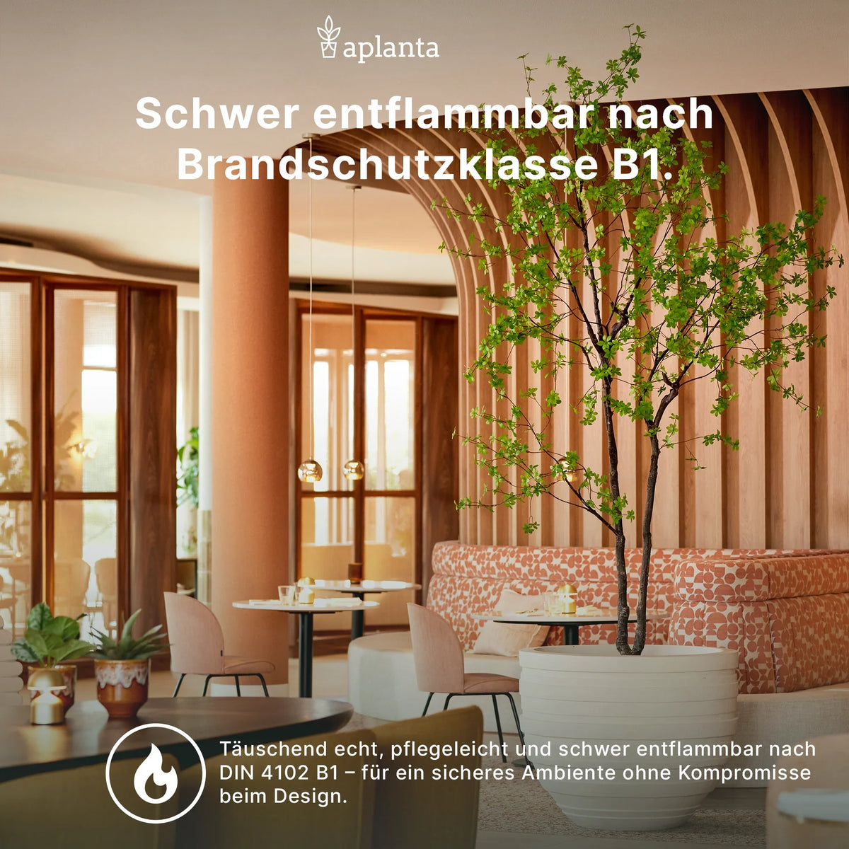 Künstlicher Farn - Franz, 53 cm, Kunstpflanze von aplanta, feuerhemmend, B1-zertifiziert, Steckpflanze, in Grün, für drinnen