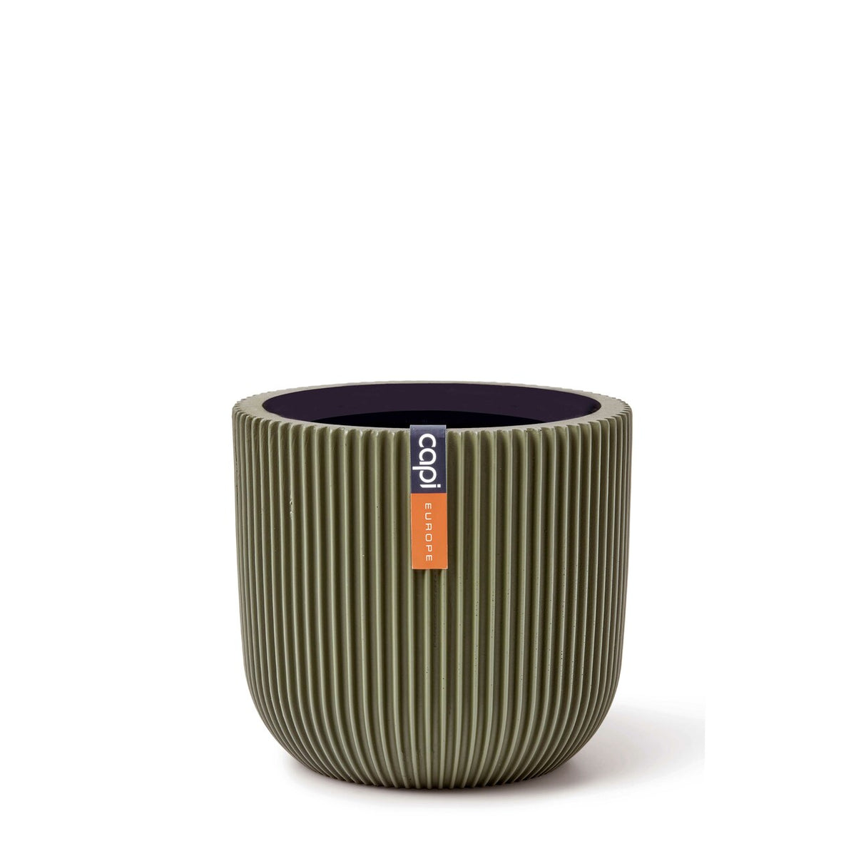 Pflanzentopf Kugel Groove grün I 14x13 cm, 14x13cm, Pflanzkübel von aplanta, für drinnen & draußen