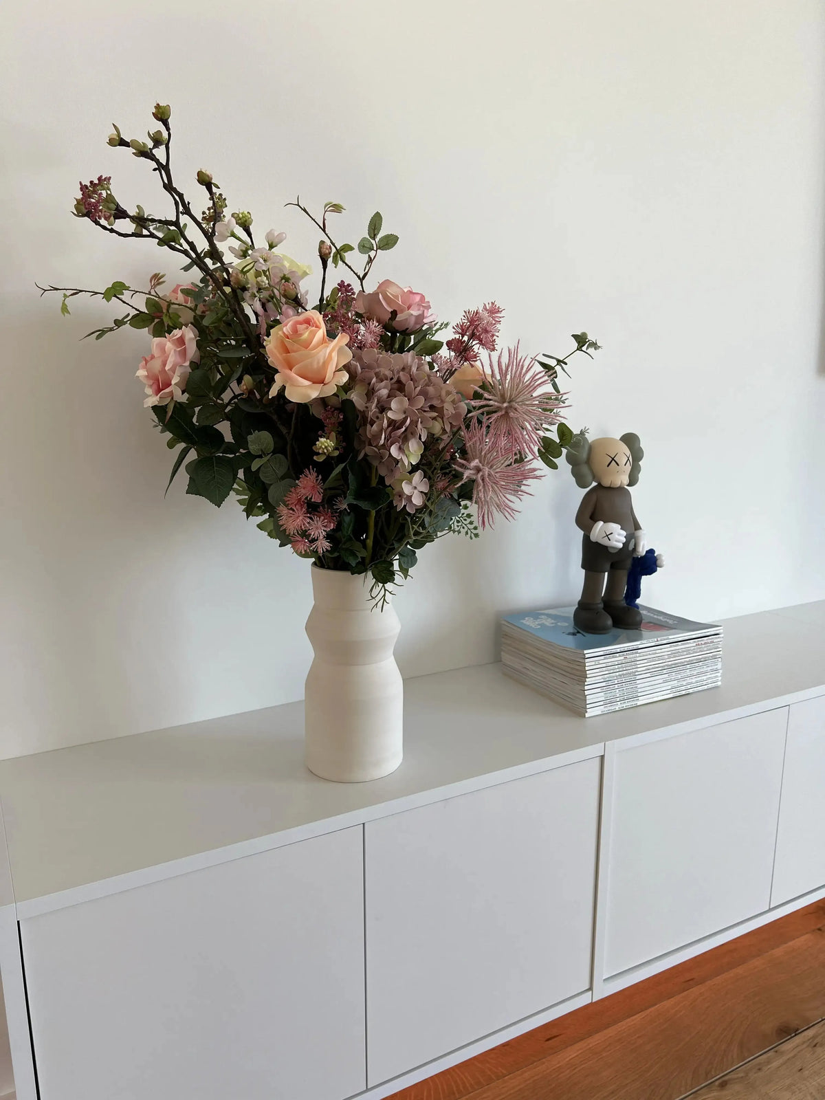 Künstlicher Blumenstrauß - Mystic, 65 cm, Kunstblume von aplanta, handgebunden, in Natur, für drinnen