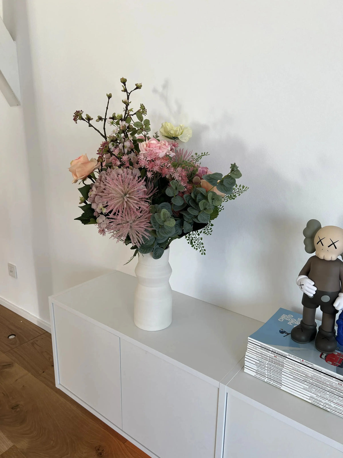 Künstlicher Blumenstrauß - Mystic, 65 cm, Kunstblume von aplanta, handgebunden, in Natur, für drinnen