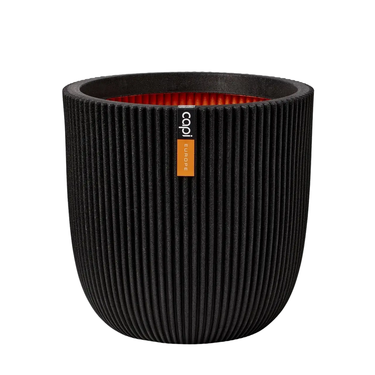 Blumentopf Kugel Groove schwarz, 43x41cm, Pflanzkübel von aplanta, für drinnen & draußen