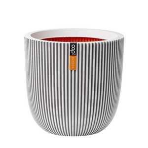 Blumentopf Kugel Groove elfenbein, 35x34cm, Pflanzkübel von aplanta, für drinnen & draußen