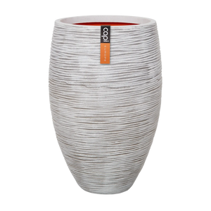 Blumentopf hoch elegant deluxe Rib elfenbein, 40x60cm, Pflanzkübel von aplanta, für drinnen & draußen