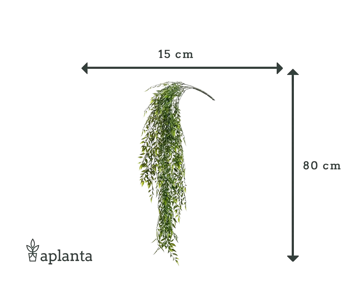 Künstlicher Hänge-Bambus - Luisa, 80 cm, Kunstpflanze von aplanta, UV-beständig, Steckpflanze, in Natur, für draußen