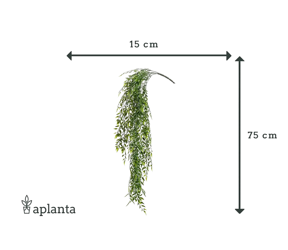 Künstlicher Hänge-Efeu - Kenan, 75 cm, Kunstpflanze von aplanta, UV-beständig, Steckpflanze, in Natur, für draußen