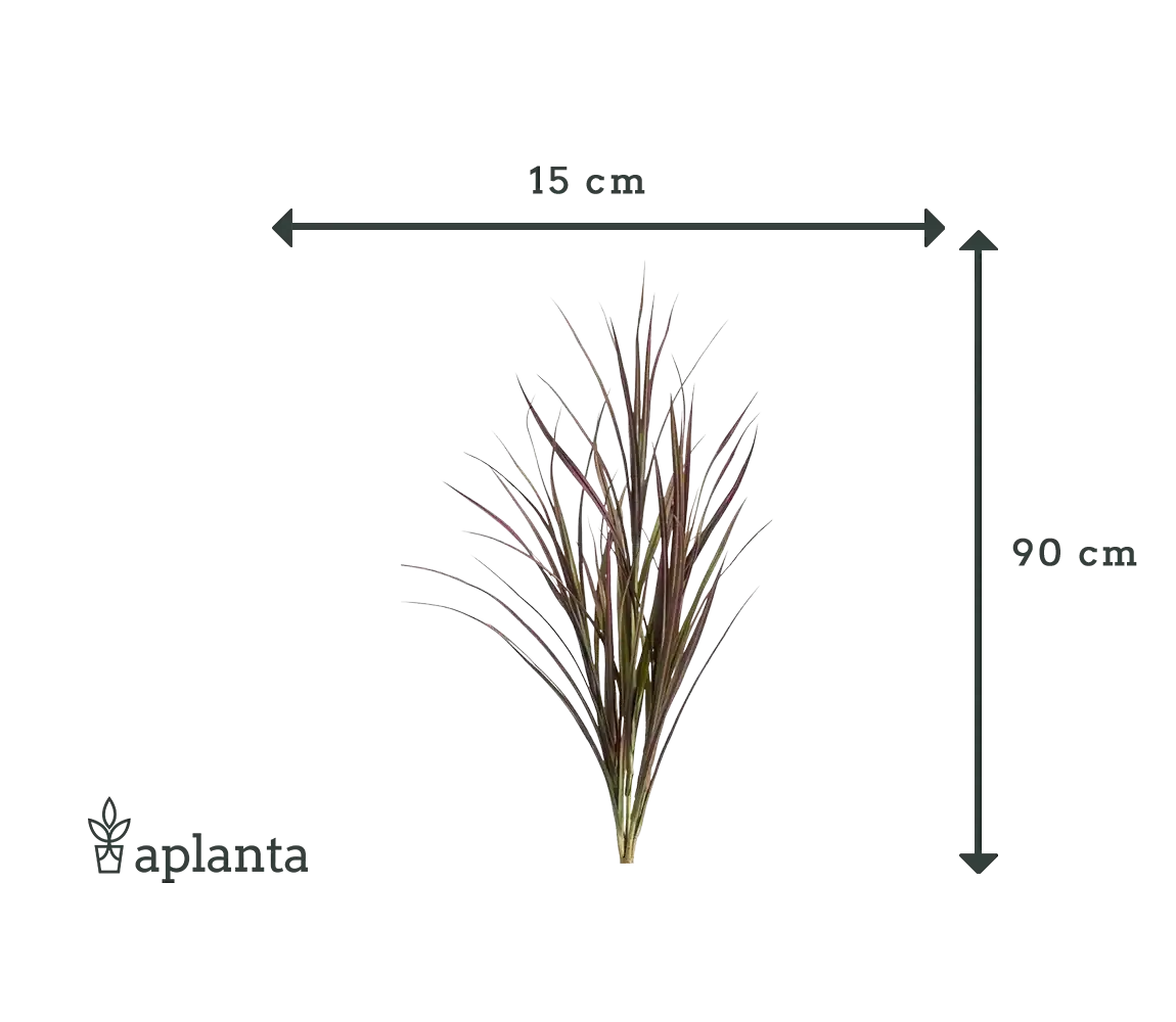 Künstliches Gras - Merle, 90 cm, Kunstpflanze von aplanta, UV-beständig, in Rot, für draußen