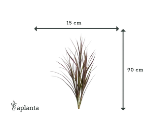 Künstliches Gras - Merle, 90 cm, Kunstpflanze von aplanta, UV-beständig, in Rot, für draußen