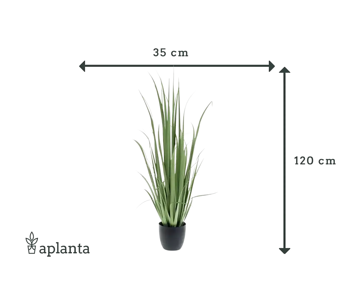 Künstliches Yucca Gras - Iva, 120 cm, Kunstpflanze von aplanta, in Grün, für drinnen
