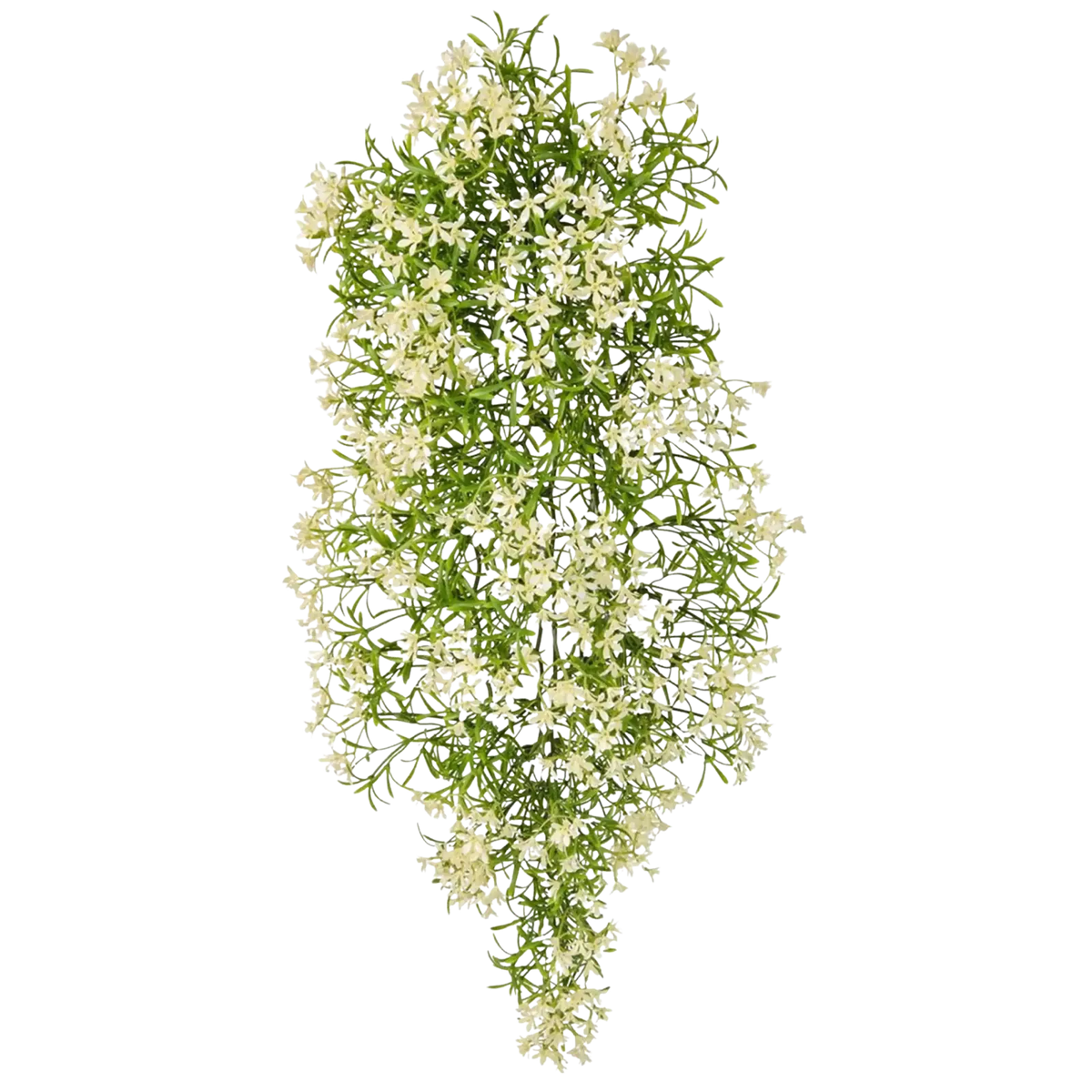 Künstliche Hängeblühpflanze - Winfried, 67 cm, Kunstpflanze von aplanta, feuerhemmend, B1-zertifiziert, Steckpflanze, in Weiß