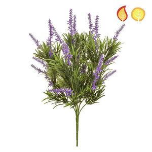 Künstlicher Lavendel - Beate, 46 cm, Kunstpflanze von aplanta, UV-beständig, feuerhemmend, B1-zertifiziert, in Lila