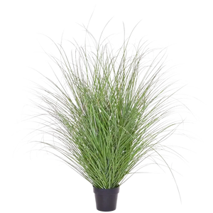 Künstliches Gras - Kerstin, 140 cm, Kunstpflanze von aplanta, feuerhemmend, B1-zertifiziert, in Grün, für drinnen