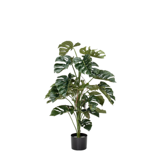 Künstliche Monstera - Sura, 120 cm, Kunstpflanze von aplanta, feuerhemmend, in Grün, für drinnen