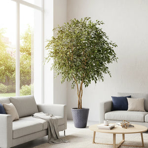 Künstlicher Ficus - Timmi, 300 cm, Kunstbaum von aplanta, feuerhemmend, in Grün, für drinnen