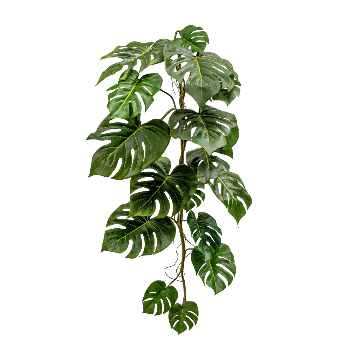 Künstliche Monstera Girlande - Sita, 125 cm, Kunstpflanze von aplanta, feuerhemmend, in Grün, für drinnen