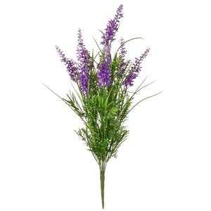 Künstliches Gras - Margit, 44 cm, Kunstpflanze von aplanta, feuerhemmend, B1-zertifiziert, in Lila, für drinnen