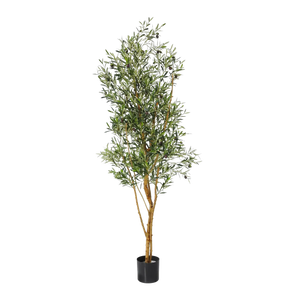 Künstlicher Olivenbaum - Elsbeth, 180 cm, Kunstbaum von aplanta, feuerhemmend, B1-zertifiziert, in Grün, für drinnen