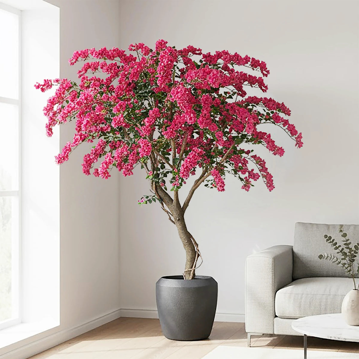 Künstliche Bougainvillea - Edgar, 270 cm, Kunstpflanze von aplanta, feuerhemmend, in Rot, für drinnen