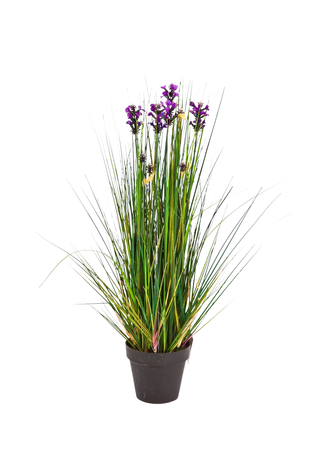 Künstlicher Lavendel - Milly, 60 cm, Kunstpflanze von aplanta, im schwarzen Topf, in Natur, für drinnen
