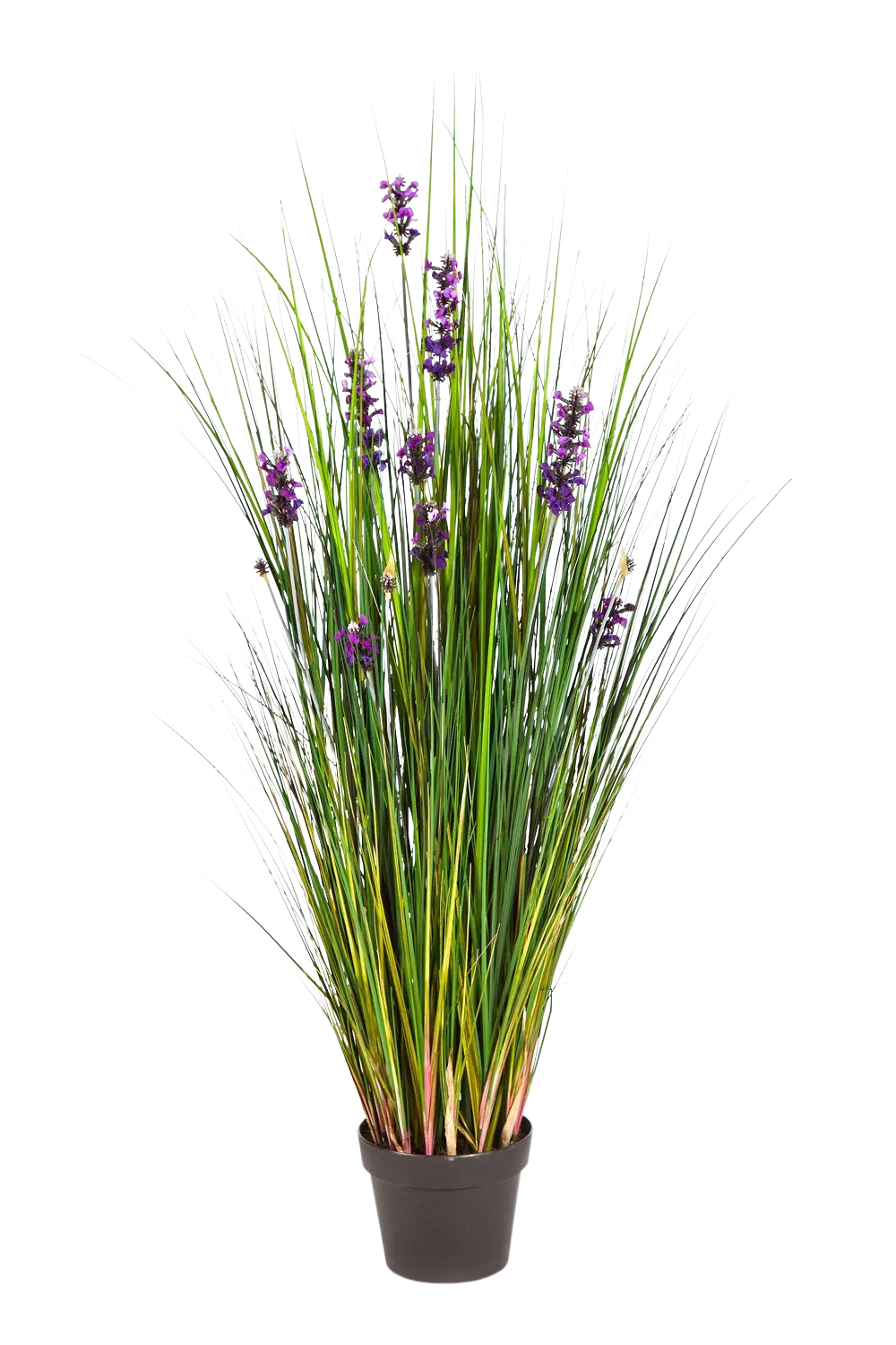 Künstlicher Lavendel - Milly, 120 cm, Kunstpflanze von aplanta, im schwarzen Topf, in Natur, für drinnen