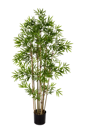 Künstlicher Bambus - Lotta, 200 cm, Kunstbaum von aplanta, mit Echtholzstamm, in Natur, für drinnen
