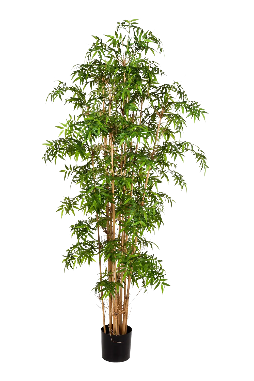 Künstlicher Bambus - Lucia, 110 cm, Kunstbaum von aplanta, mit Echtholzstamm, in Natur, für drinnen